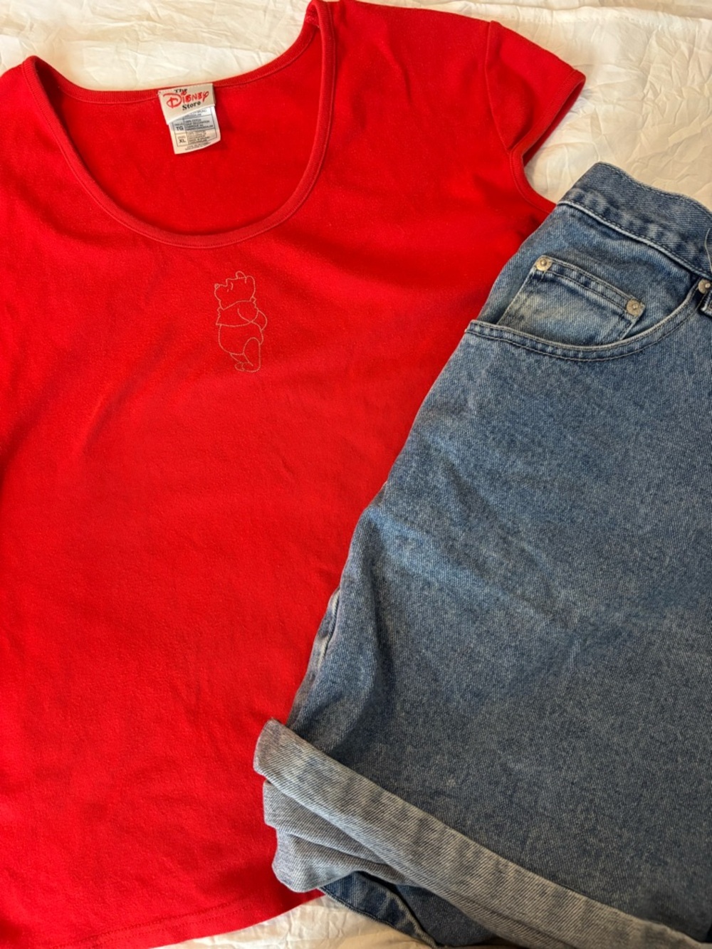 Vintage Disney Winnie the Pooh Tee with Capped Sleeves 100% Cotton Size XL